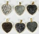 Lot: Druzy Amethyst Heart Pendants - Pieces #78431-1